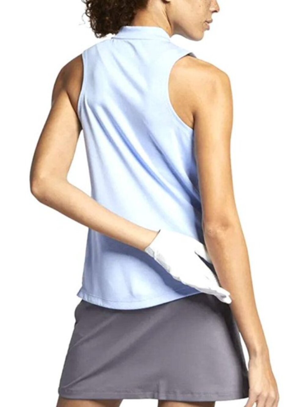 NIKE Women's Dri-FIT Blade Sleeveless Golf Polo | Medium | 1/4 Zip Gray NEW - Picture 9 of 10